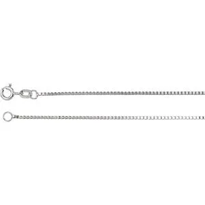 14K White 1 mm Solid Box 7" Chain
