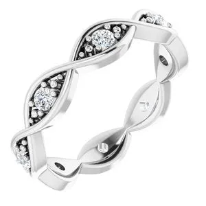 14K White 1/6 CTW Diamond Eternity Band Size 6
