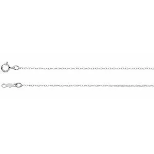 14K White .75 mm Rope 7" Chain