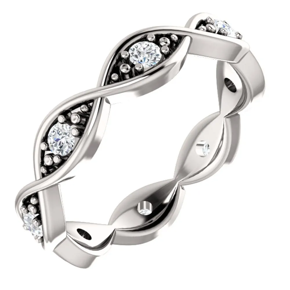 14k White Gold 1/6 CTW Diamond Infinity-Inspired Eternity Band 6.5
