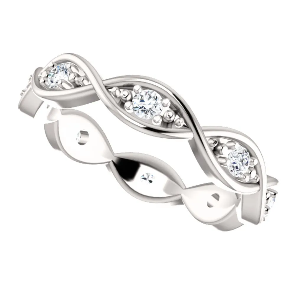 14k White Gold 1/6 CTW Diamond Infinity-Inspired Eternity Band 6.5