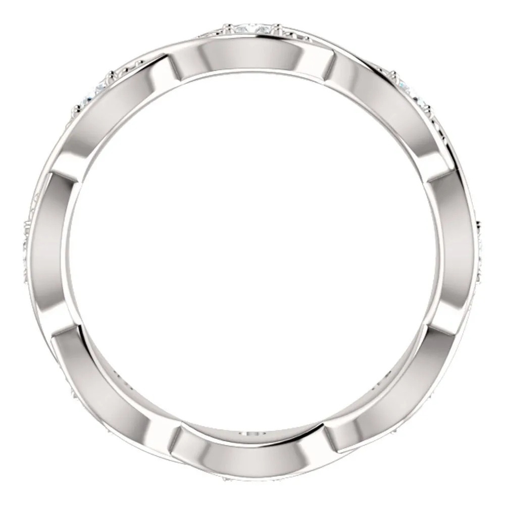 14k White Gold 1/6 CTW Diamond Infinity-Inspired Eternity Band 6.5