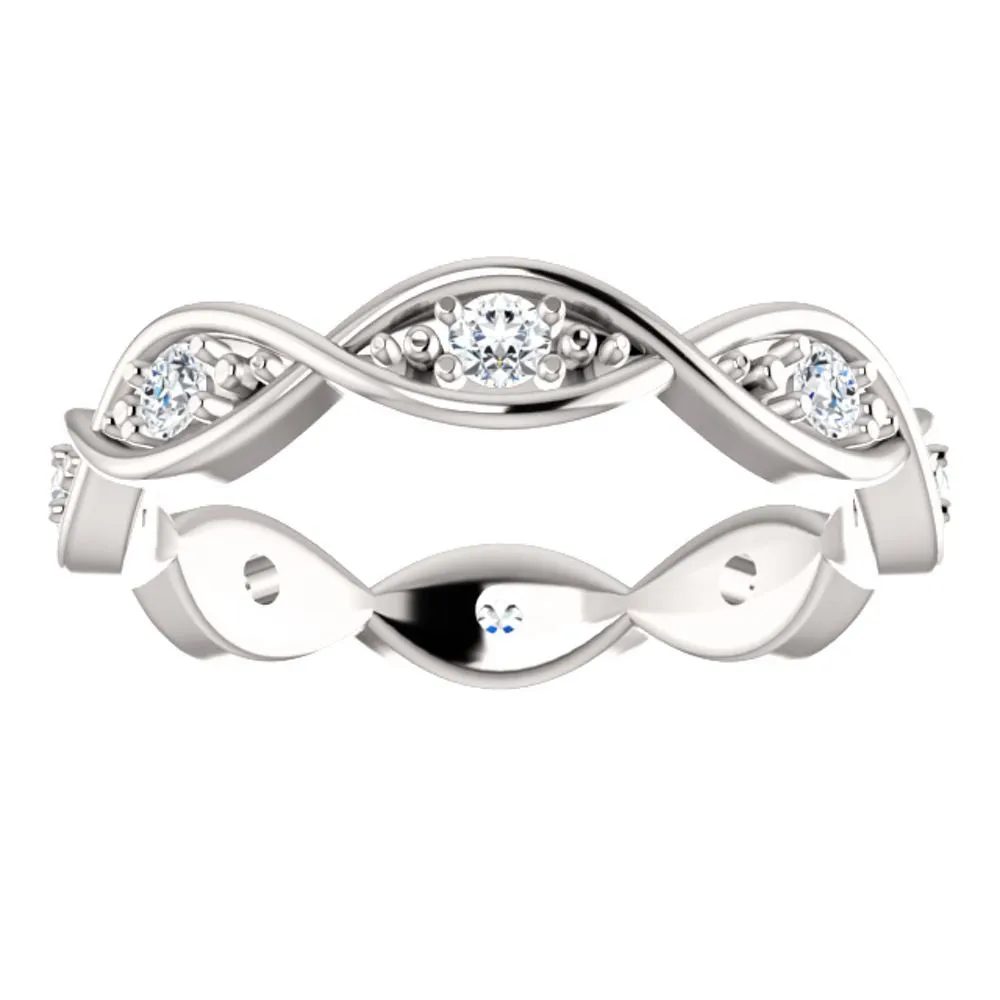 14k White Gold 1/6 CTW Diamond Infinity-Inspired Eternity Band 6.5