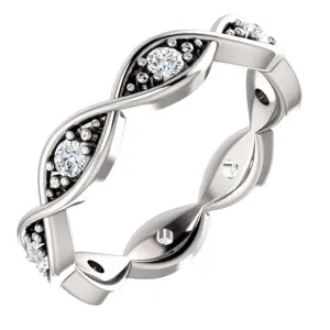 14k White Gold 1/6 CTW Diamond Infinity-Inspired Eternity Band 6.5