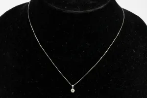 14K White Gold .30 CT Diamond Solitaire Pendant