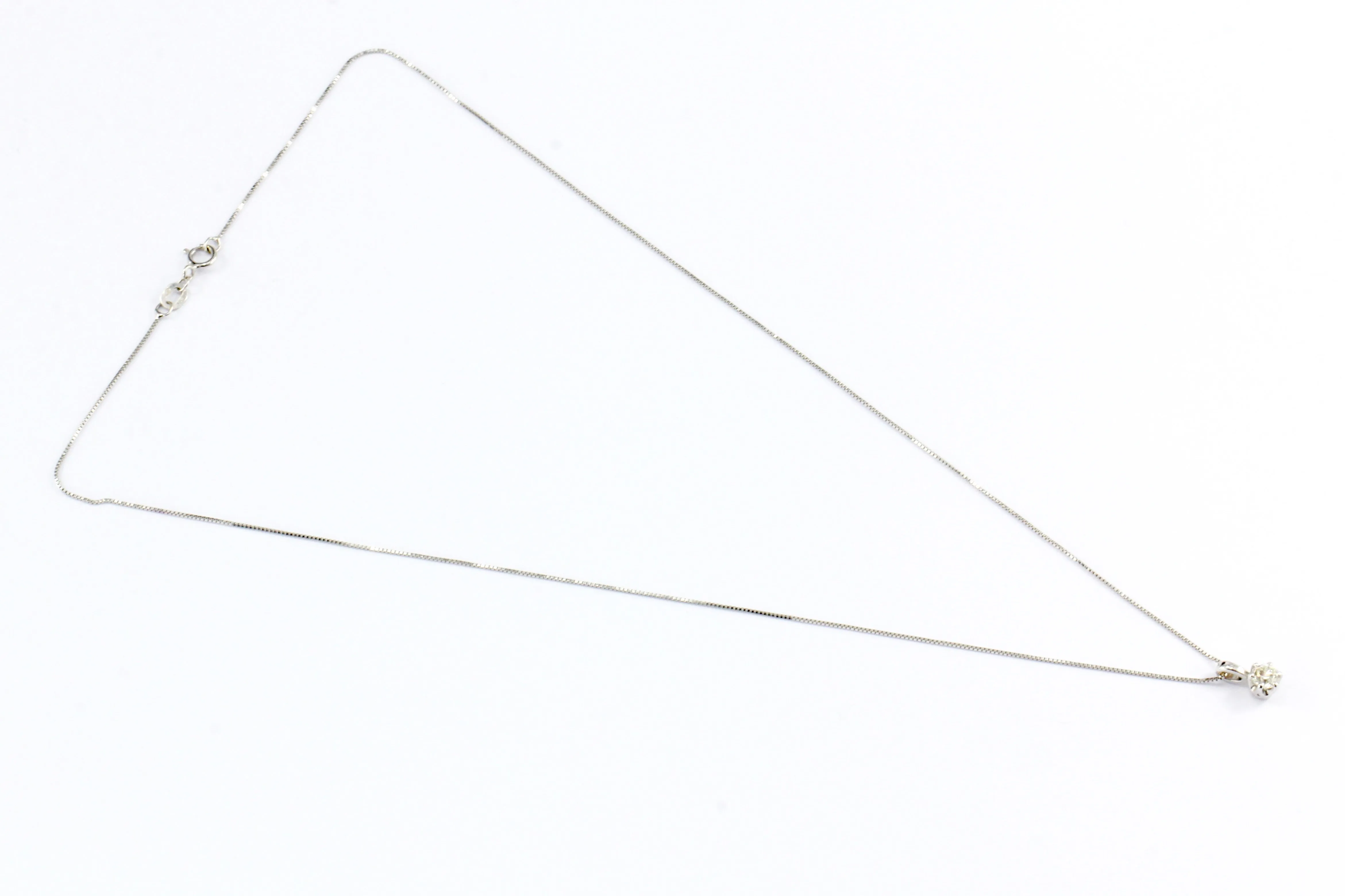 14K White Gold .30 CT Diamond Solitaire Pendant