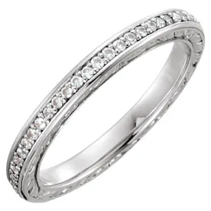 14k White Gold Band Mounting, Size 7