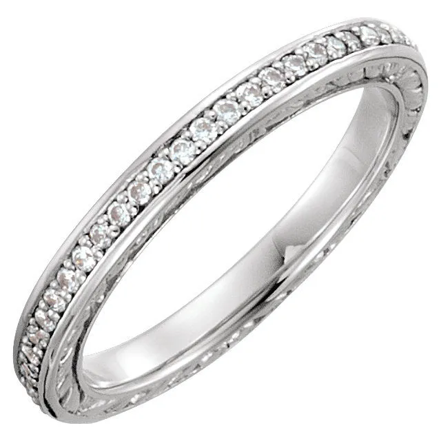14k White Gold Band Mounting, Size 7