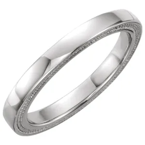 14k White Gold Band, Size 8