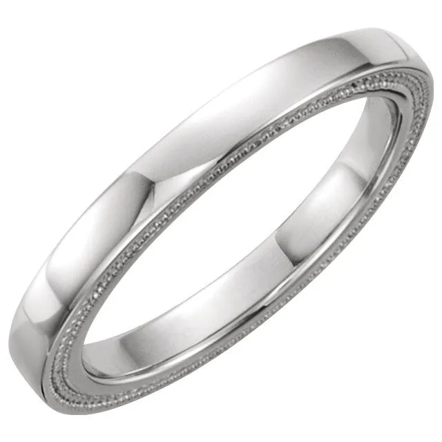 14k White Gold Band, Size 8