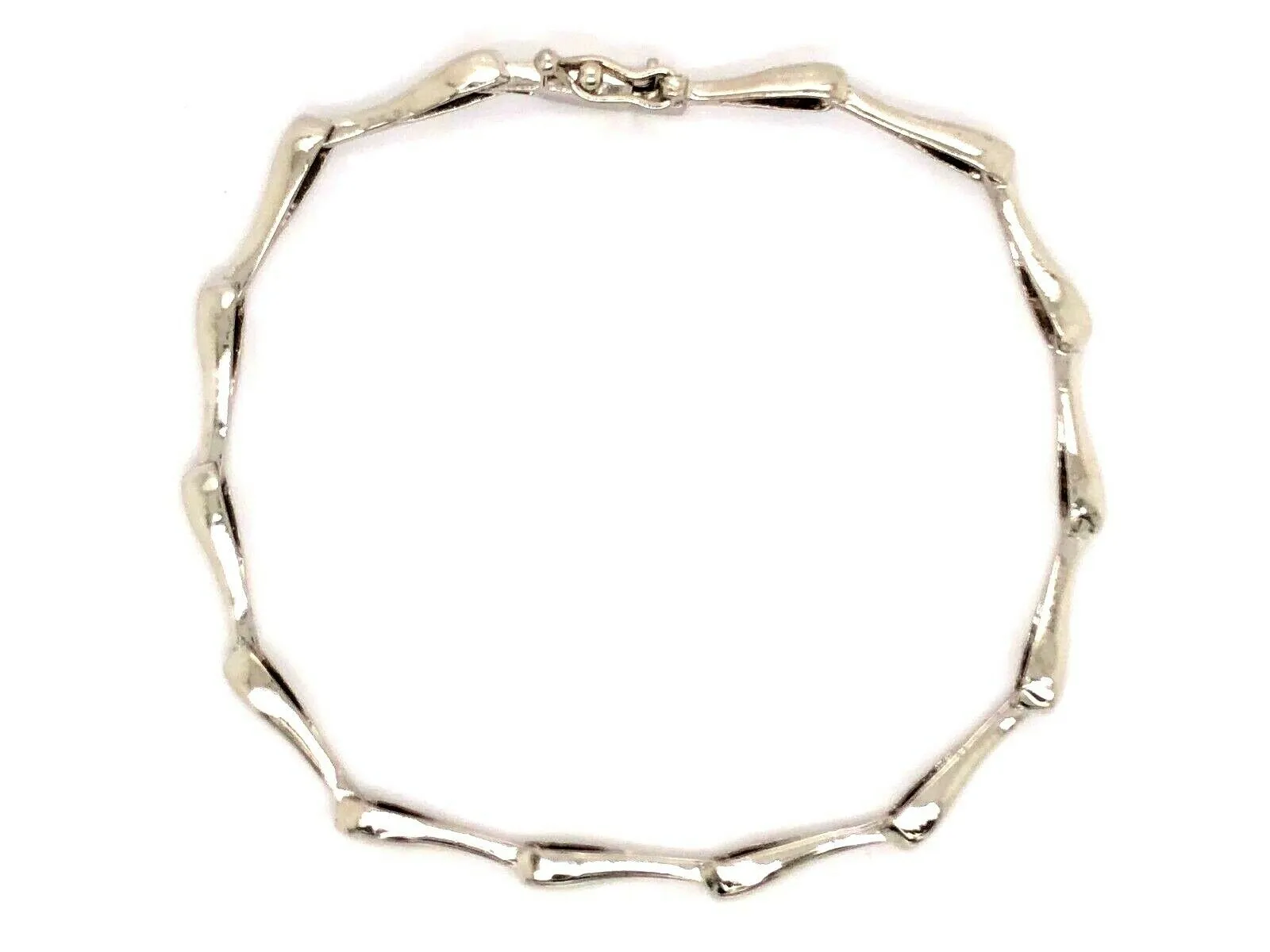 14k White Gold Handmade Fashion Link Bracelet 7" - 8.5" 3.15mm