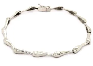 14k White Gold Handmade Fashion Link Bracelet 7" - 8.5" 3.15mm