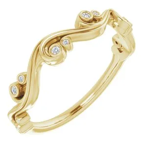 14K Yellow .05 CTW Diamond Sculptural-Inspired Anniversary Band