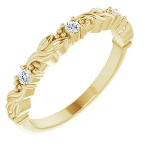 14K Yellow 1/10 CTW Natural Diamond Sculptural Anniversary Band