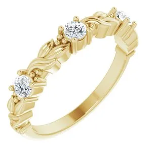 14K Yellow 1/4 CTW Natural Diamond Sculptural Anniversary Band