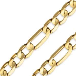 14K Yellow 3.00mm-12.00mm FIGARO Bracelets