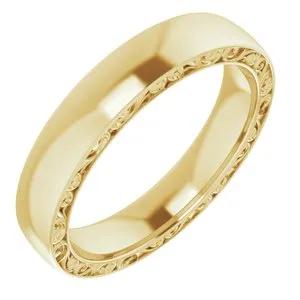 14K Yellow 4 mm Sculptural  Band Size 6