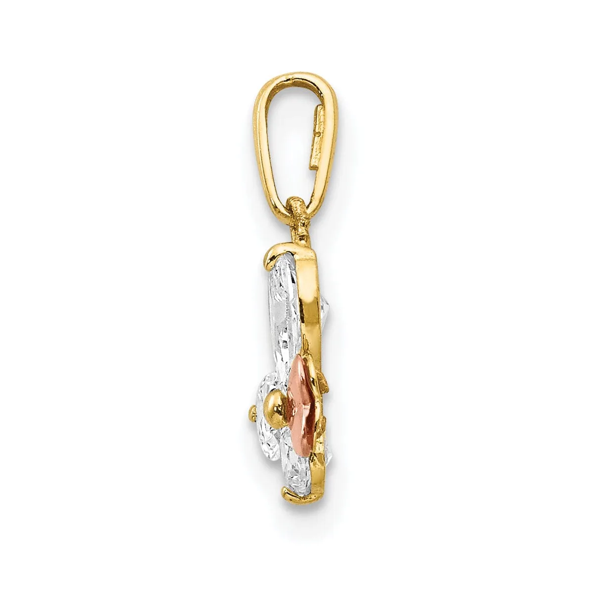 14k Yellow and Rose Gold Butterfly Pendant