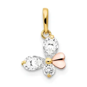 14k Yellow and Rose Gold Butterfly Pendant