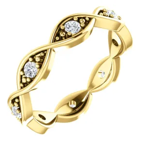 14k Yellow Gold 1/6 CTW Diamond Infinity-Inspired Eternity Band 7