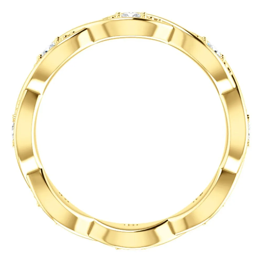 14k Yellow Gold 1/6 CTW Diamond Infinity-Inspired Eternity Band 7