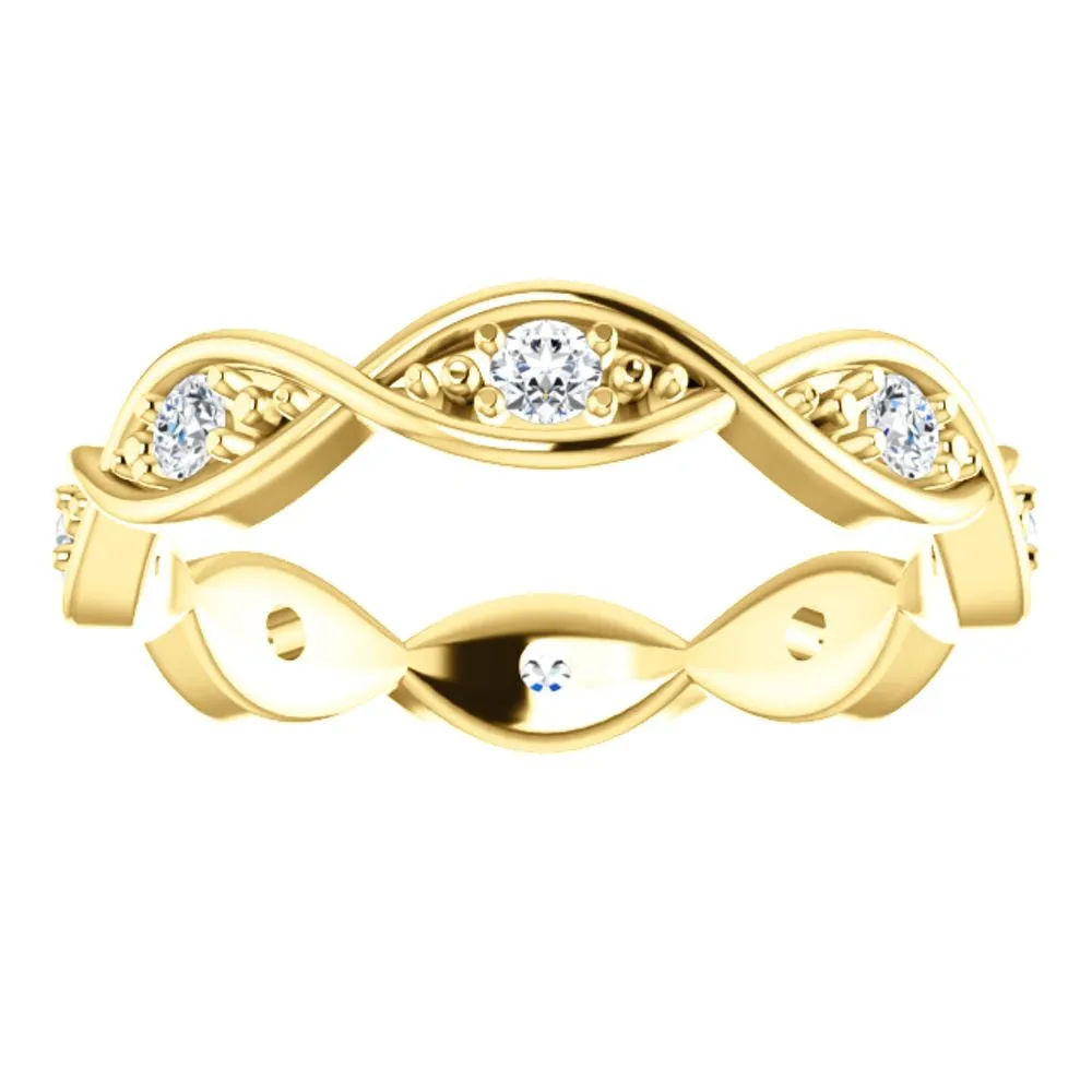 14k Yellow Gold 1/6 CTW Diamond Infinity-Inspired Eternity Band 7