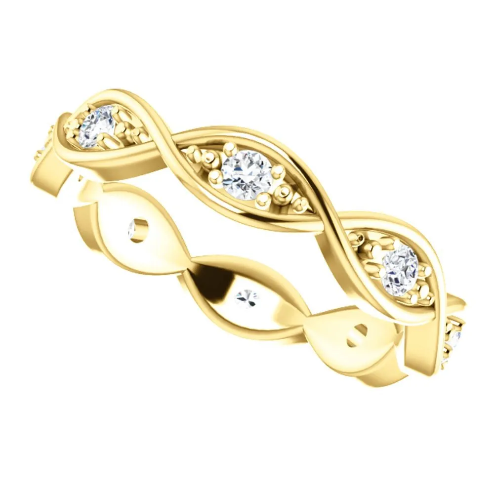 14k Yellow Gold 1/6 CTW Diamond Infinity-Inspired Eternity Band 7
