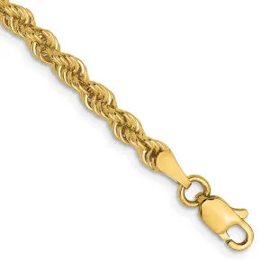14k Yellow Gold 3.0mm Solid Rope Chain