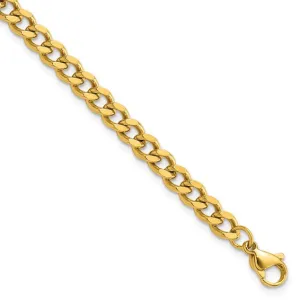 14K Yellow Gold 5MM Men's Curb Link Bracelet