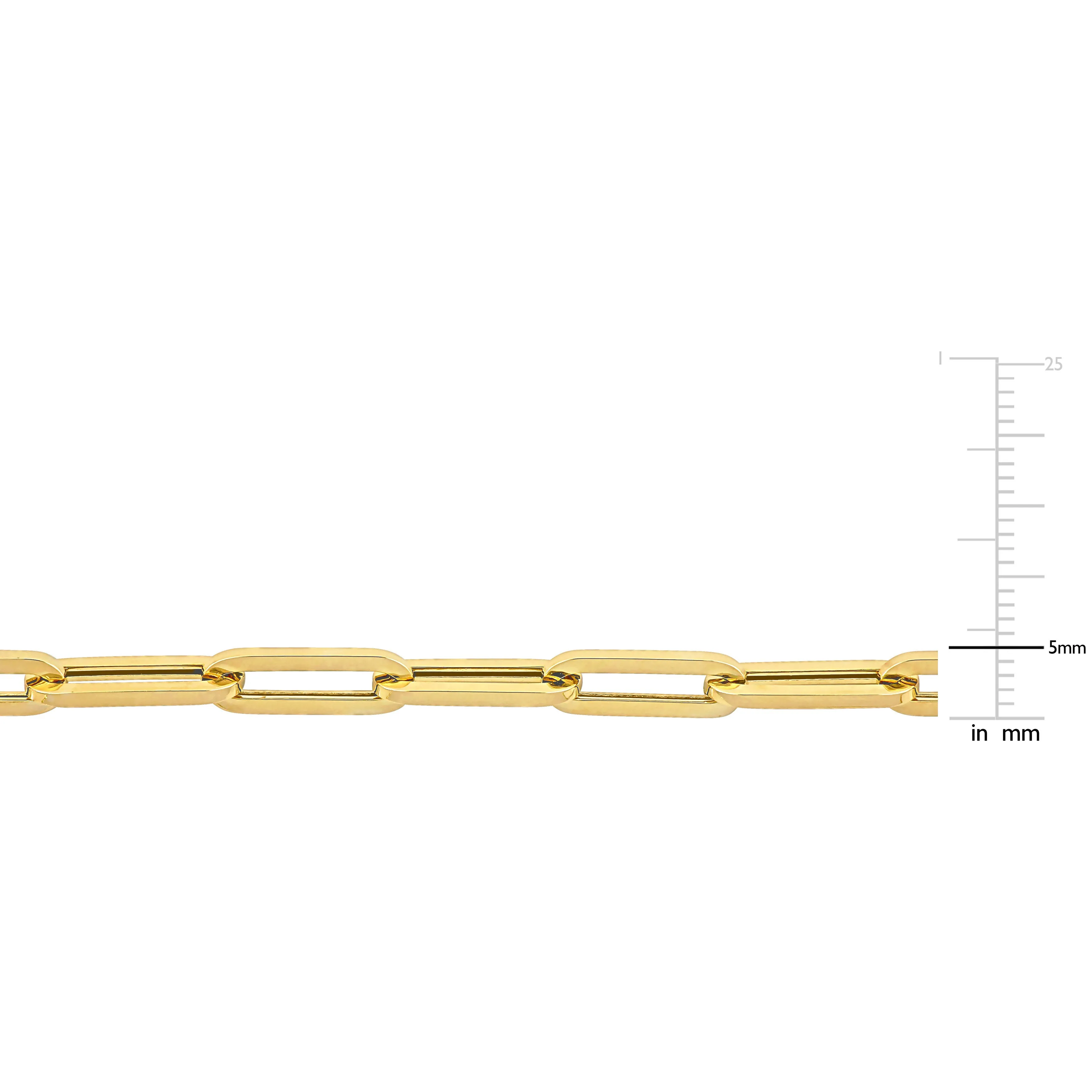 14K YELLOW GOLD 5MM OVAL LINK BRACELET W/ LOBSTER CLASP