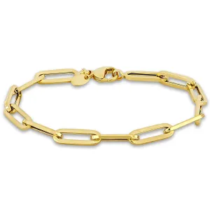 14K YELLOW GOLD 5MM OVAL LINK BRACELET W/ LOBSTER CLASP