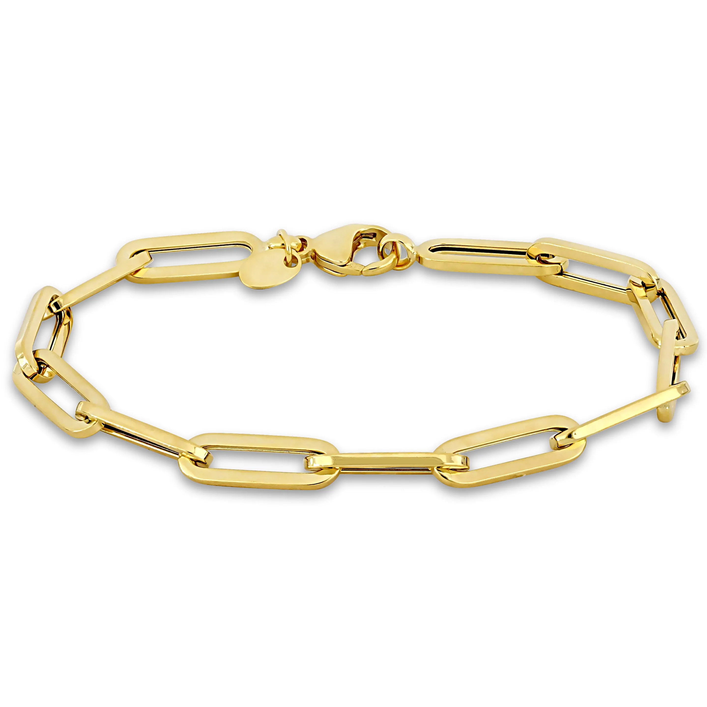 14K YELLOW GOLD 5MM OVAL LINK BRACELET W/ LOBSTER CLASP