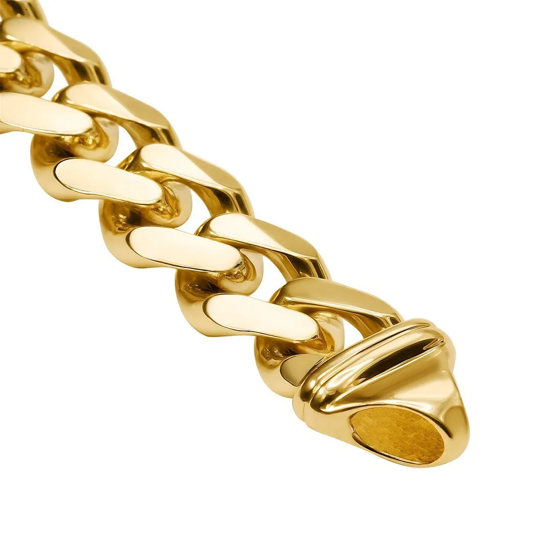 14k Yellow Gold Cuban Bracelet 7 mm