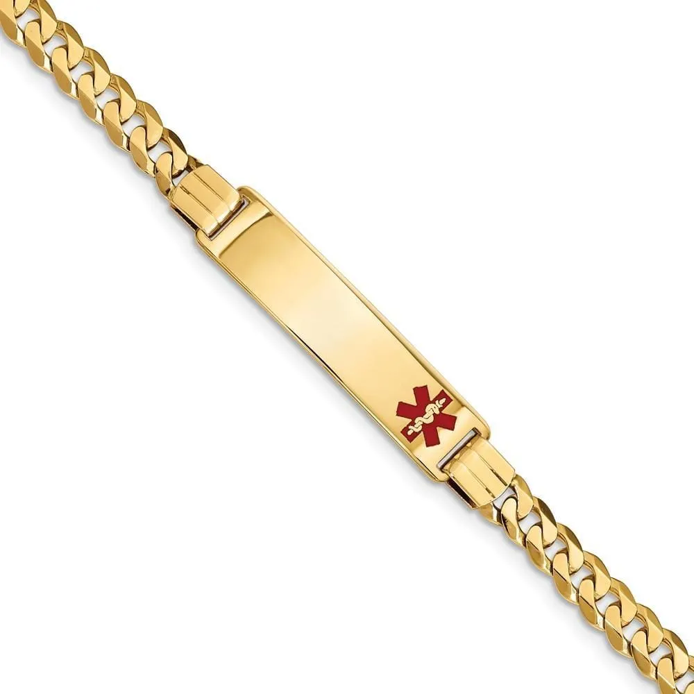 14K Yellow Gold Curb Link Medical ID Bracelet