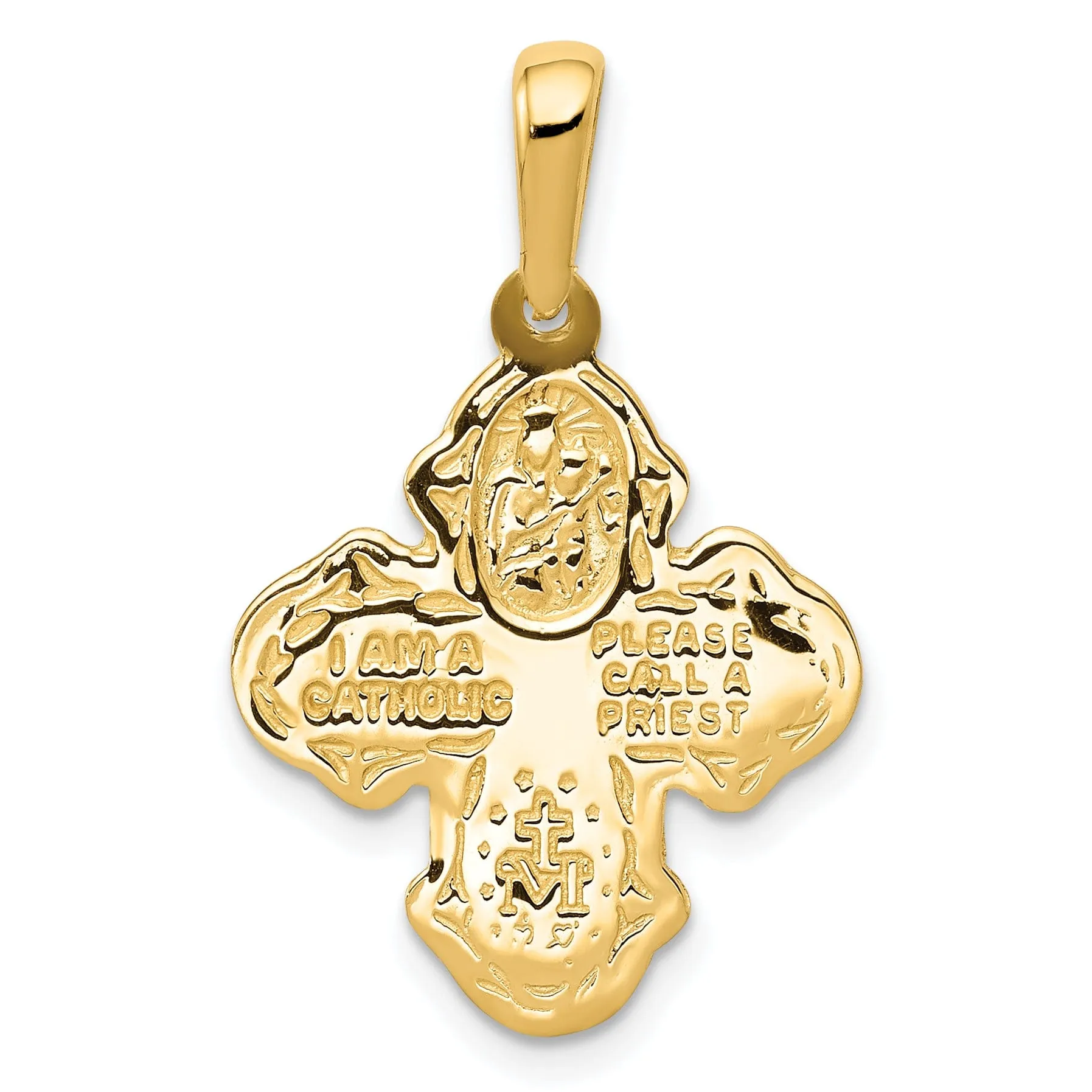 14k Yellow Gold Four Way Medal Pendant