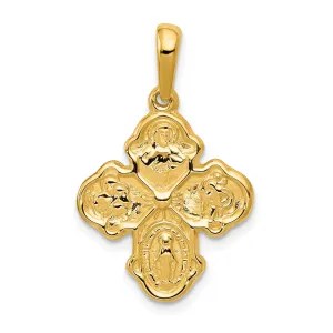 14k Yellow Gold Four Way Medal Pendant