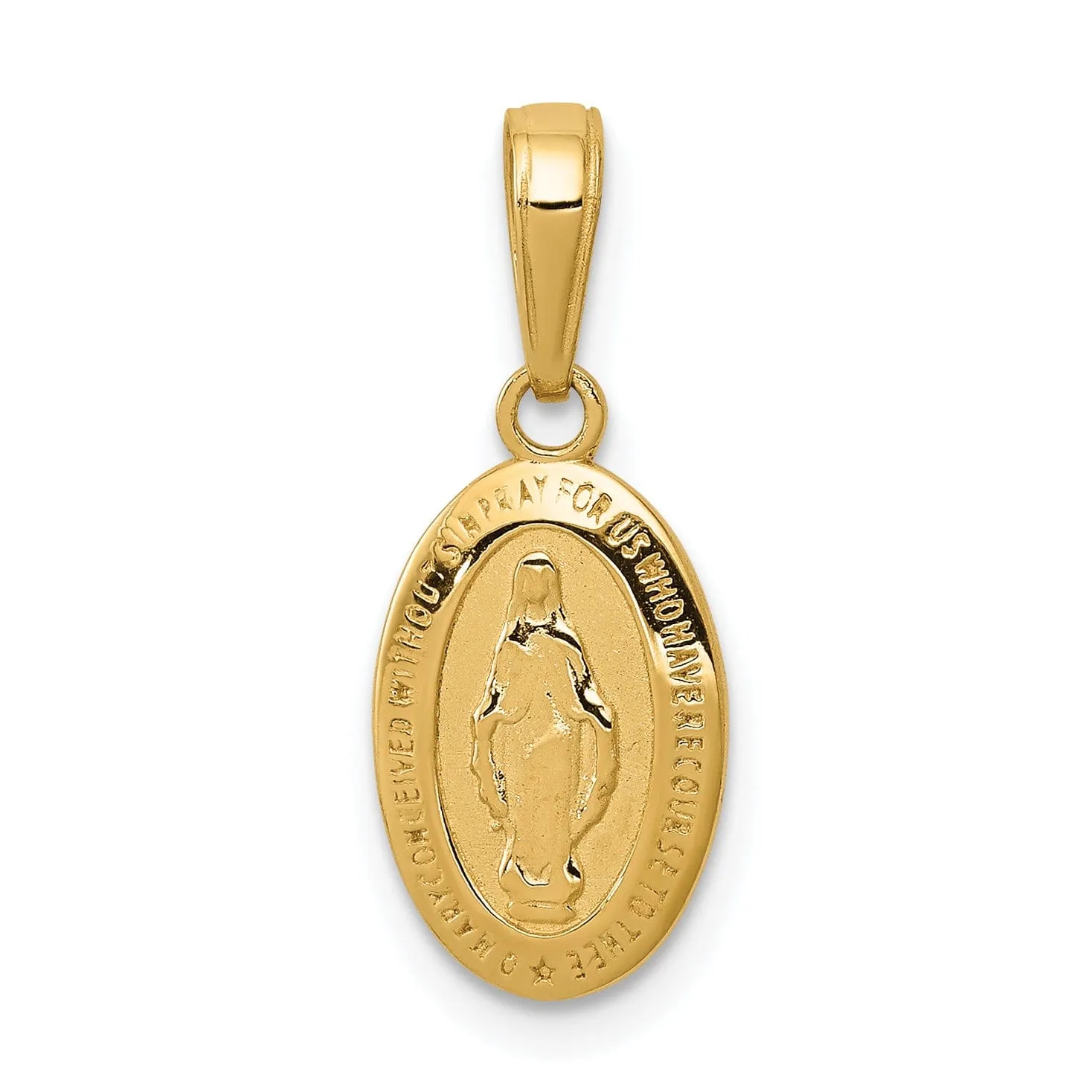 14k Yellow Gold Miraculous Medal Pendant