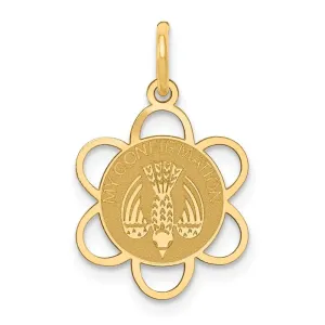 14k Yellow Gold My Confirmation Medal Pendant.