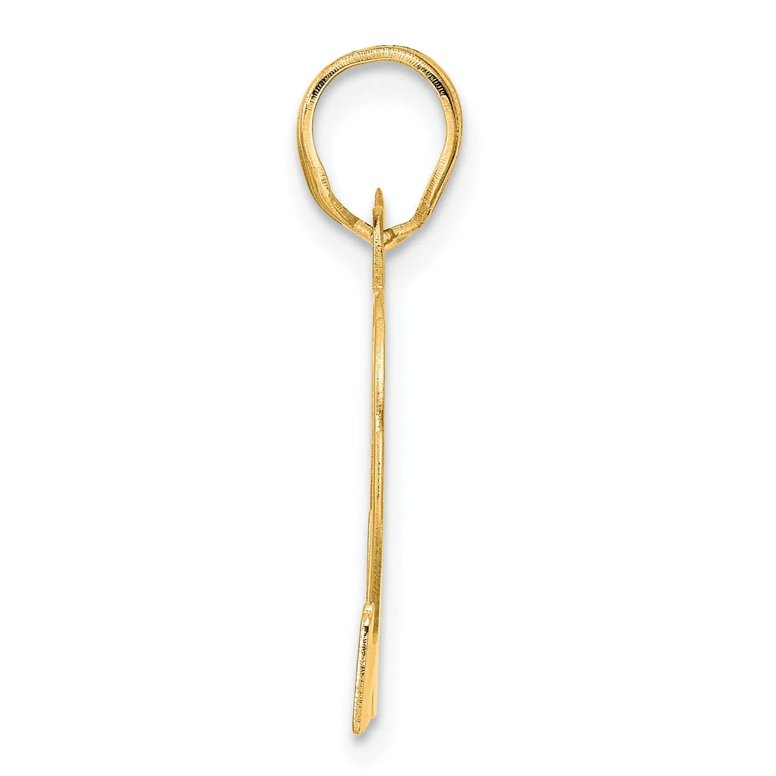 14k Yellow Gold Polished Etched Finish Number 82 Charm Pendant