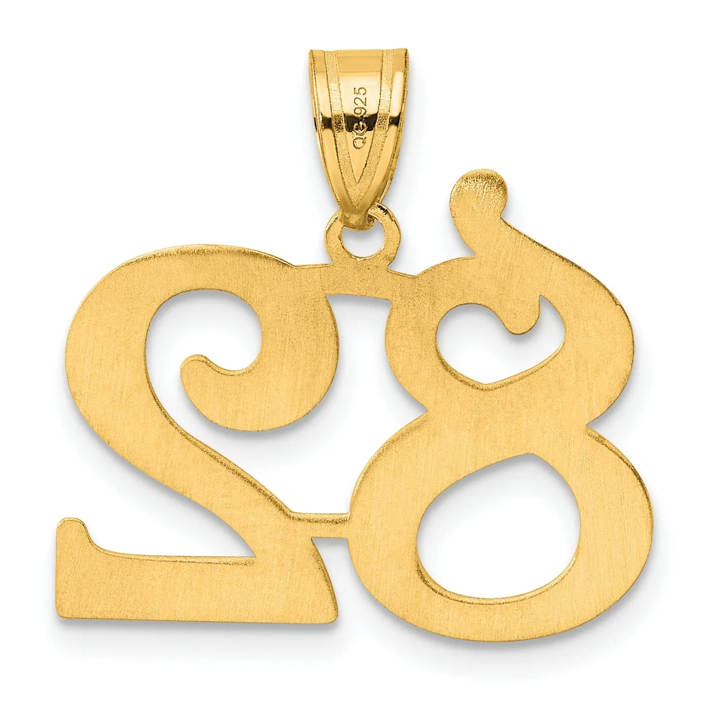 14k Yellow Gold Polished Finish Number 82 Charm Pendant
