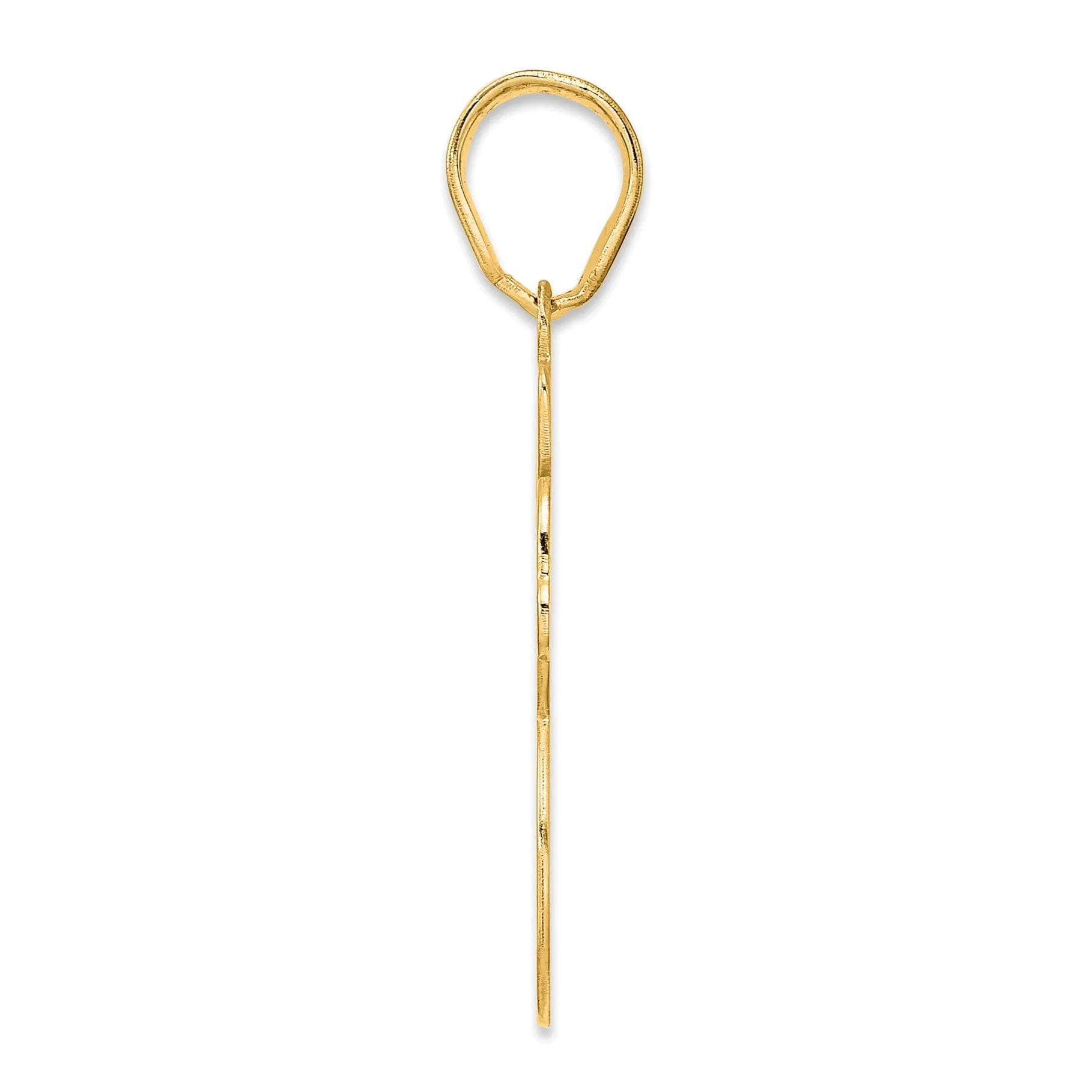 14k Yellow Gold Polished Finish Script Design Number 38 Charm Pendant