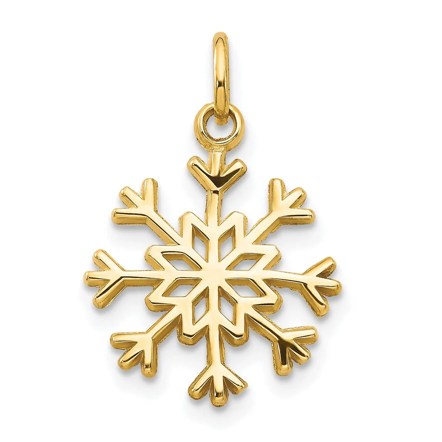 14k Yellow Gold Polished Snowflake Pendant