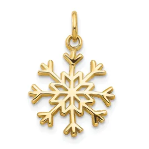 14k Yellow Gold Polished Snowflake Pendant