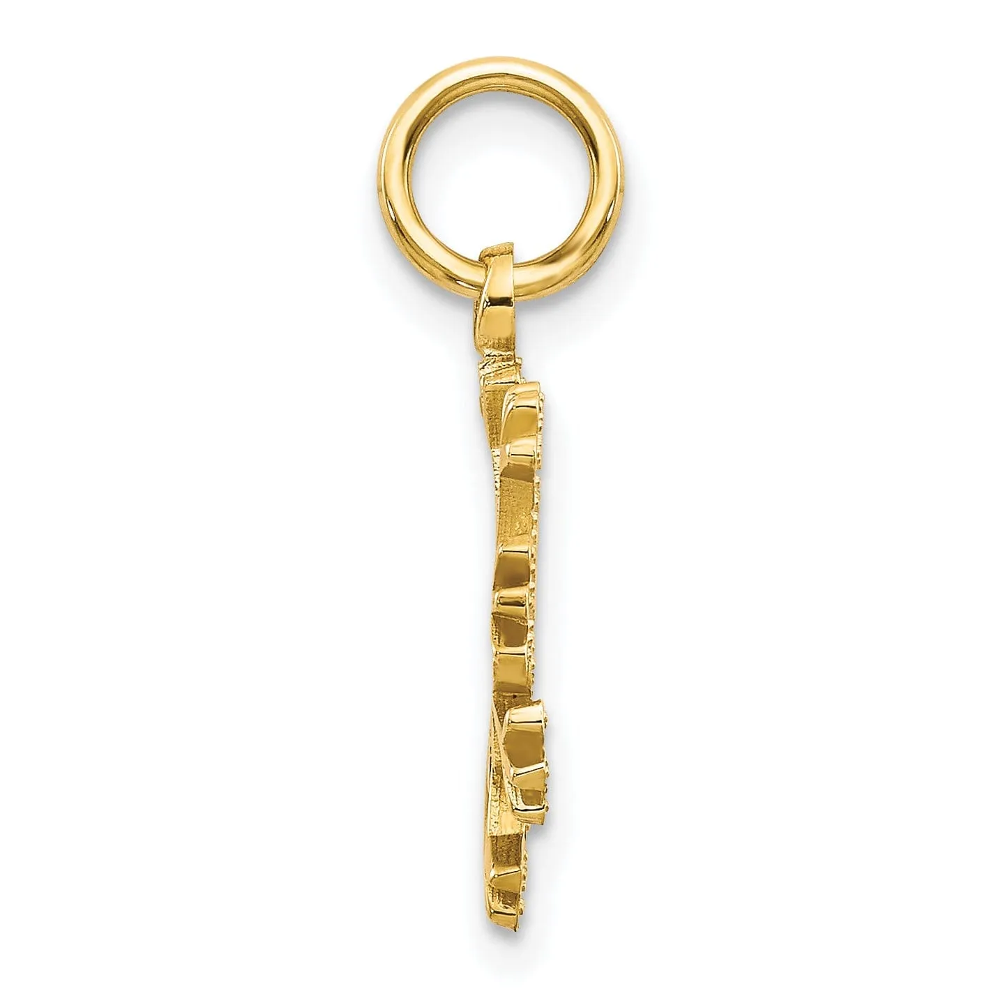 14k Yellow Gold Polished Snowflake Pendant
