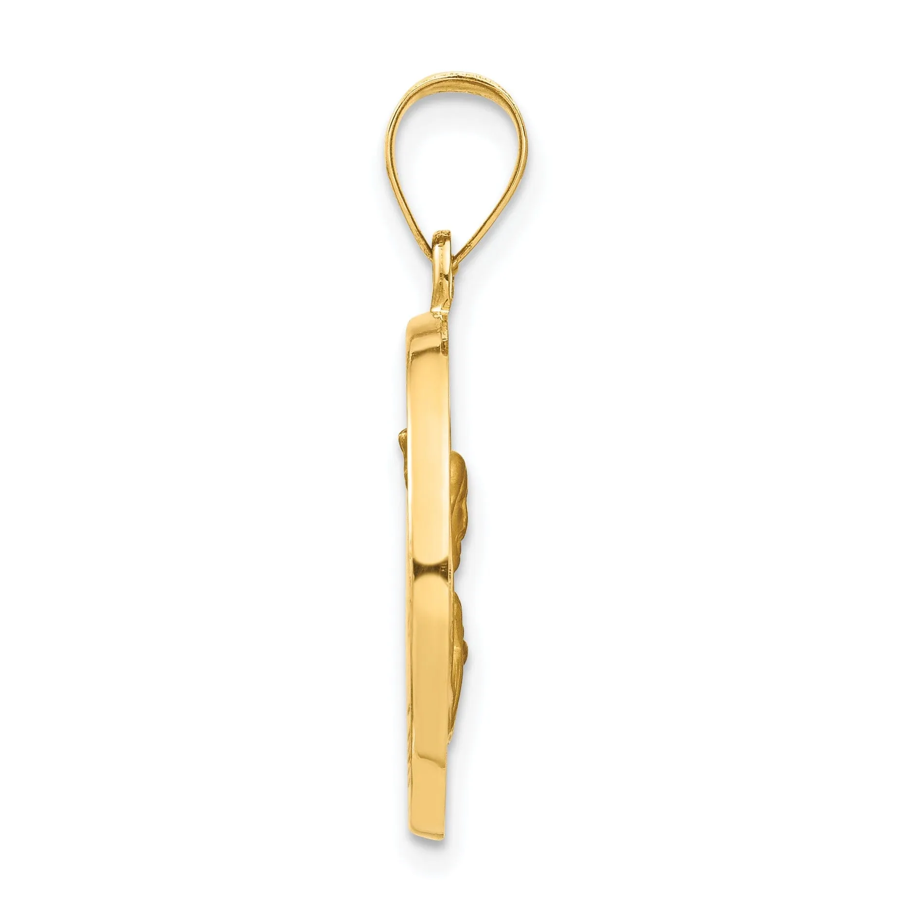 14k Yellow Gold Queen of the Holy Scapular Medal