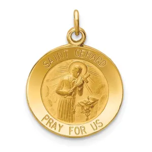 14k Yellow Gold Saint Gerard Medal Pendant