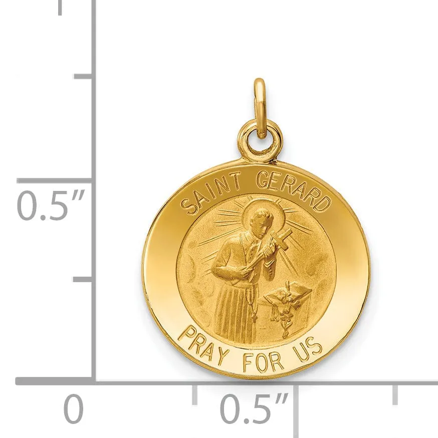 14k Yellow Gold Saint Gerard Medal Pendant
