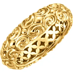 14k Yellow Gold Sculptural-Inspired Ring, Size 7
