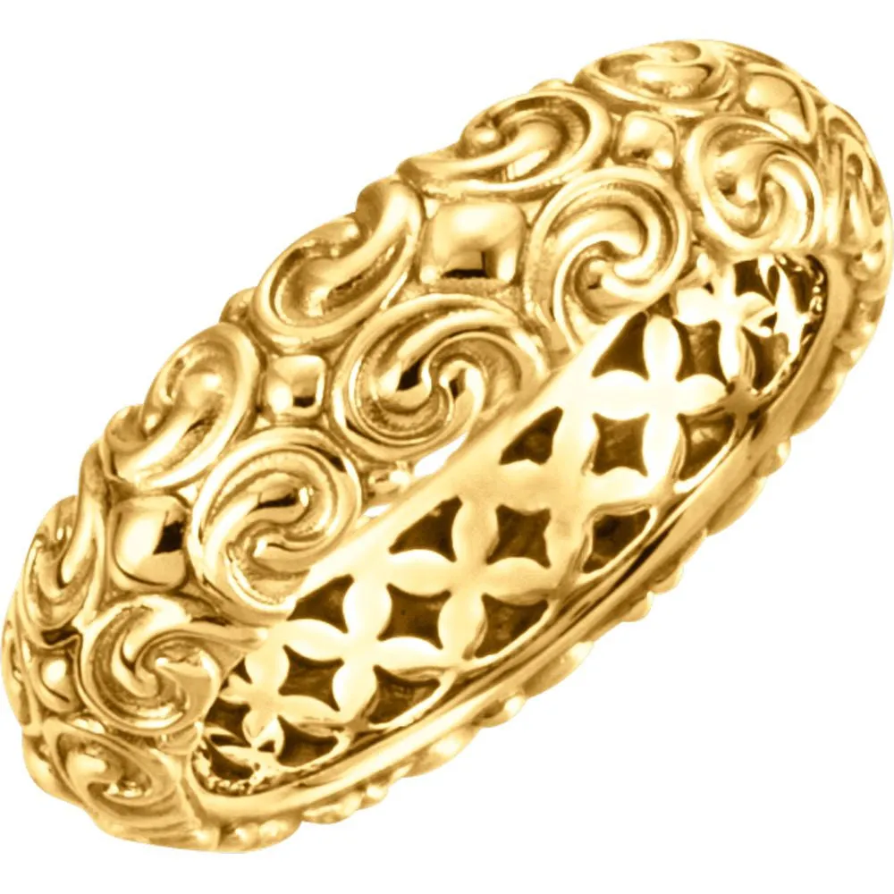 14k Yellow Gold Sculptural-Inspired Ring, Size 7