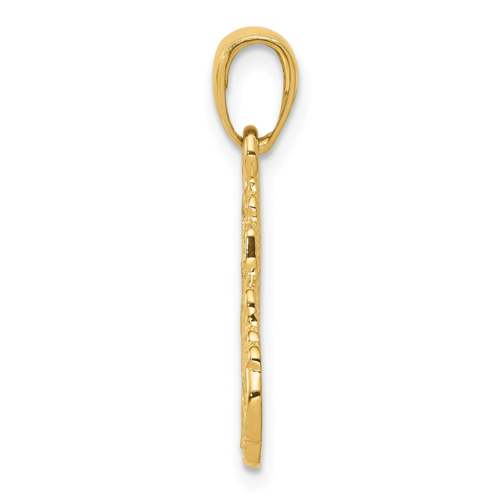 14k Yellow Gold Textured Truck Cab Pendant